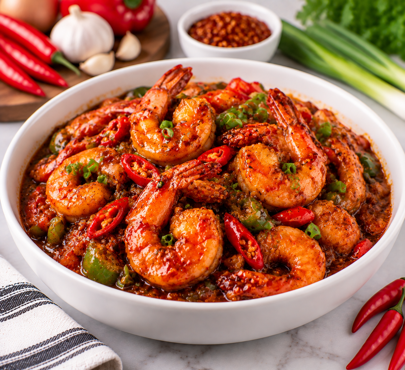 Prawns in Hot Chilli Sauce from The Promise menu