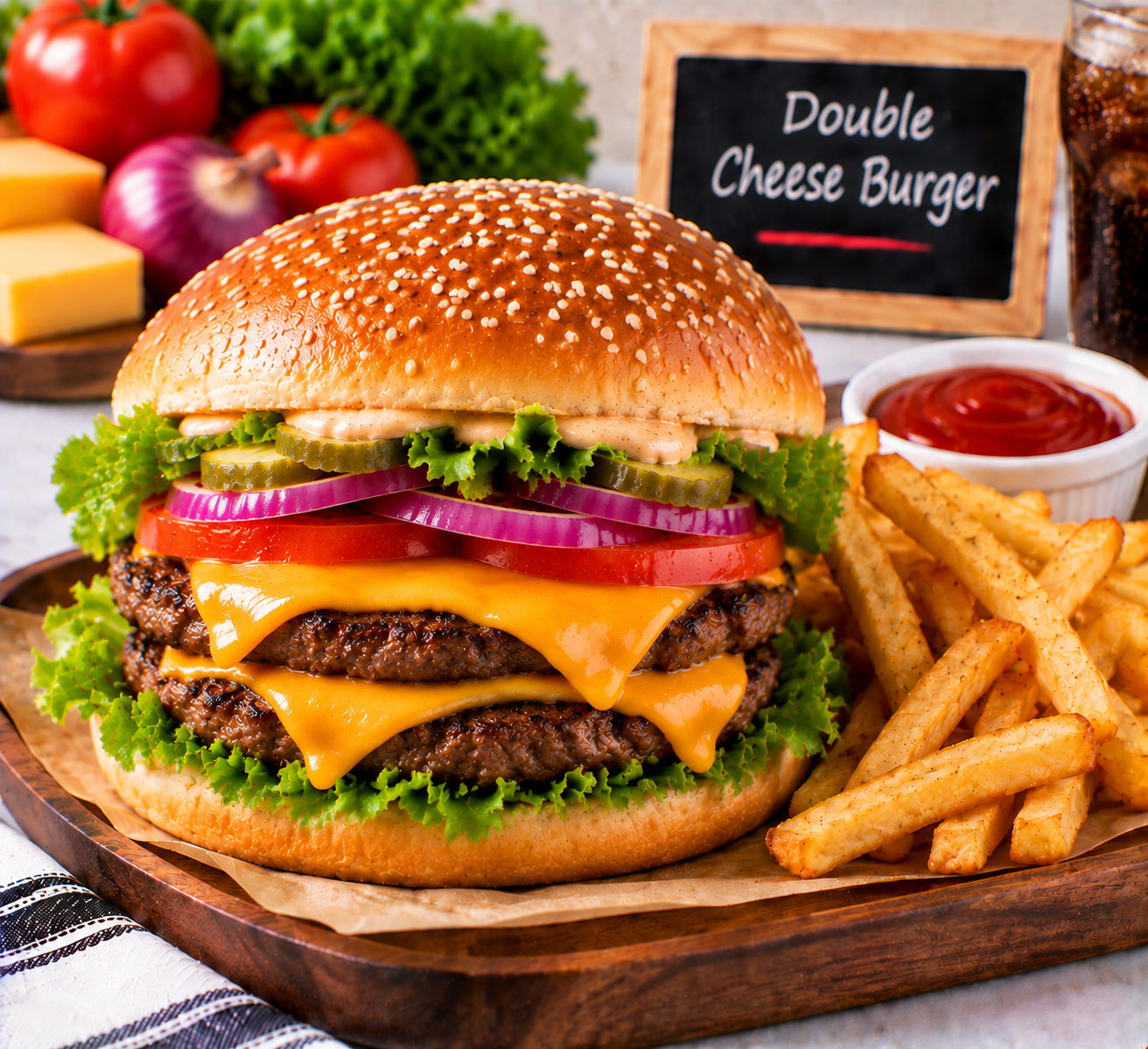 Double Cheese Burger from The Promise menu