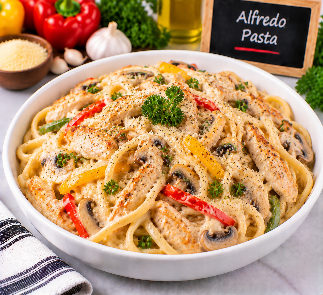 Alfredo Pasta from The Promise menu
