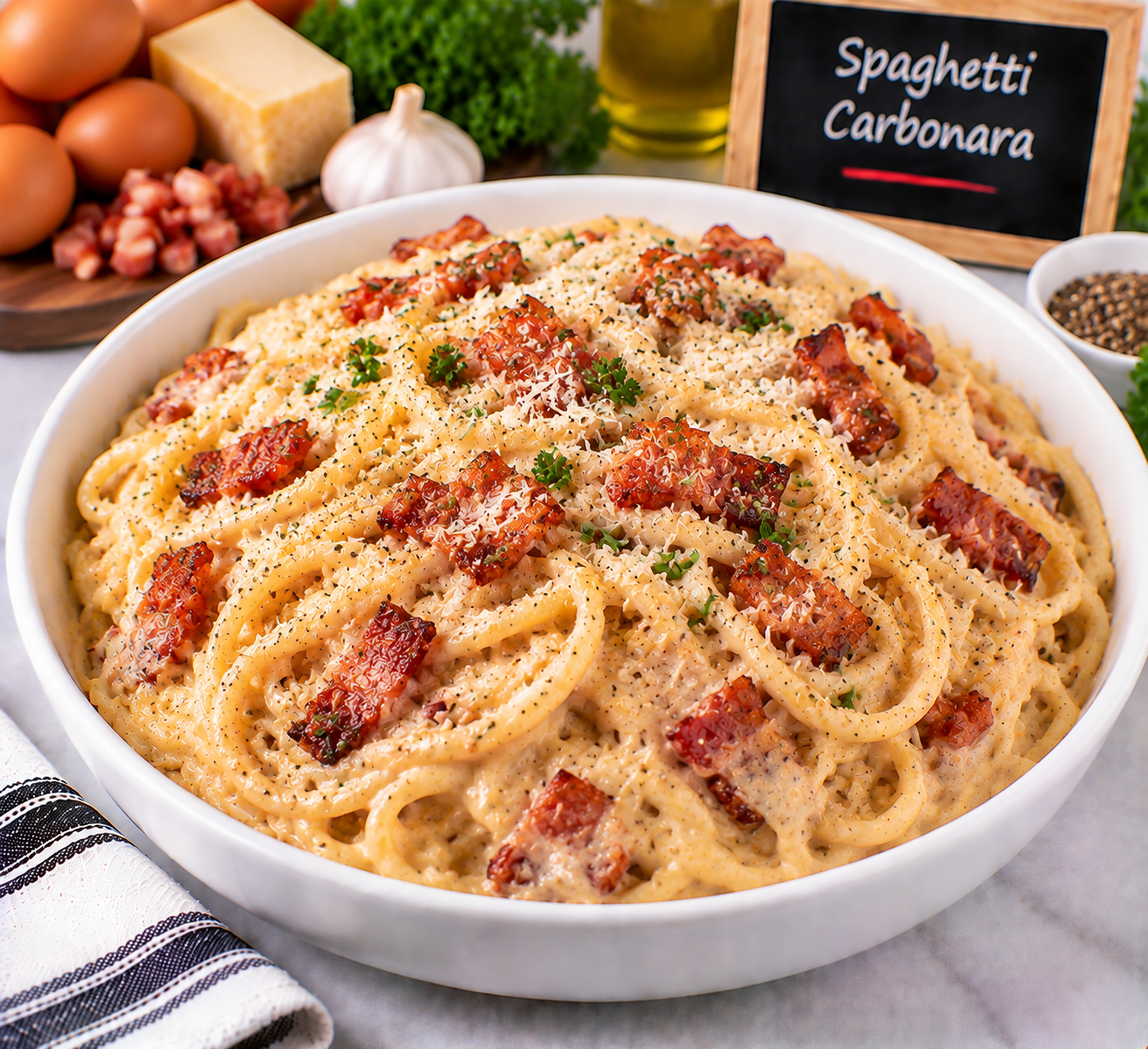 Spaghetti Carbonara from The Promise menu